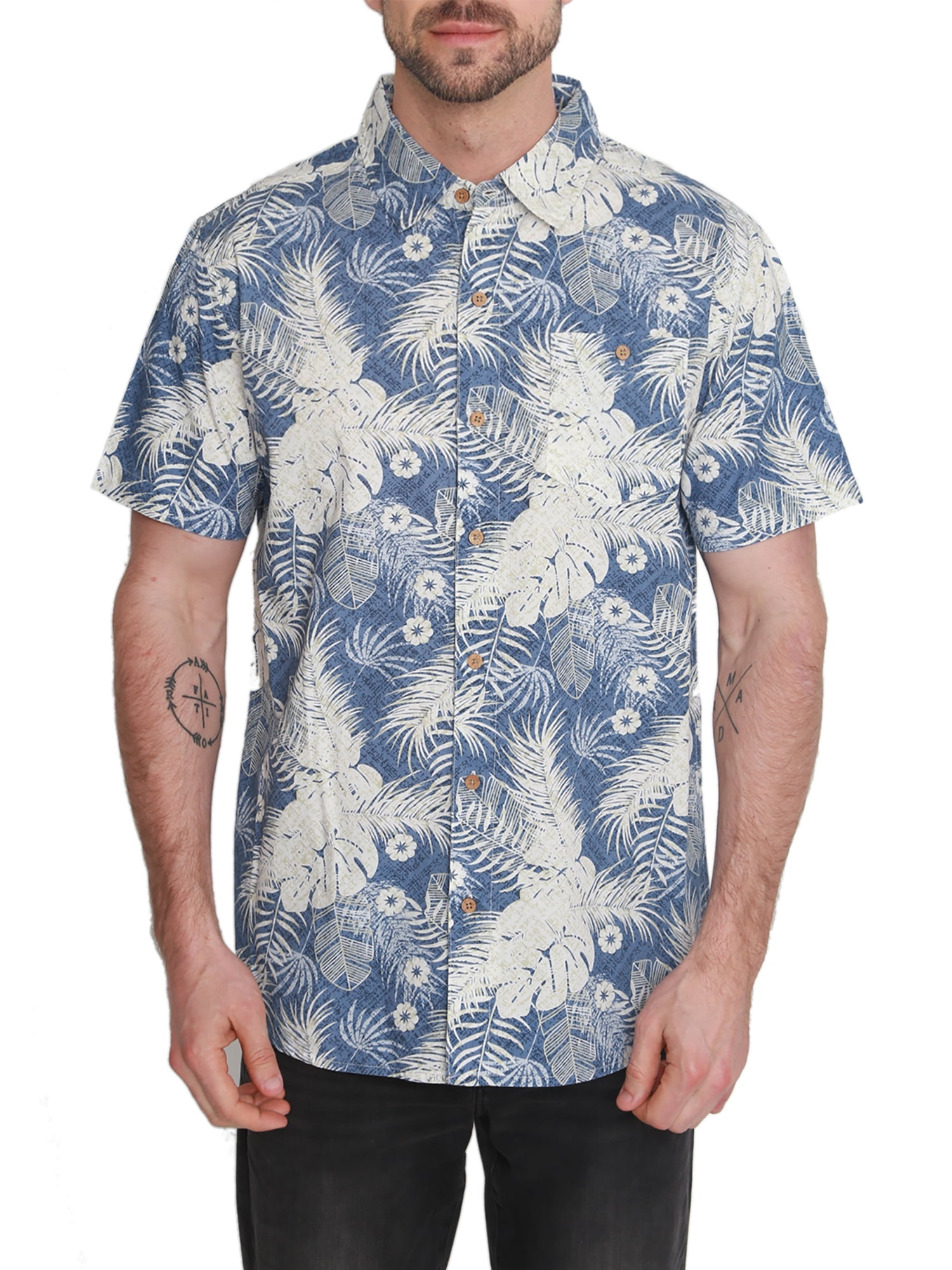 Pacific Marlin Men's Short Sleeve Hawaiian Woven Shirt