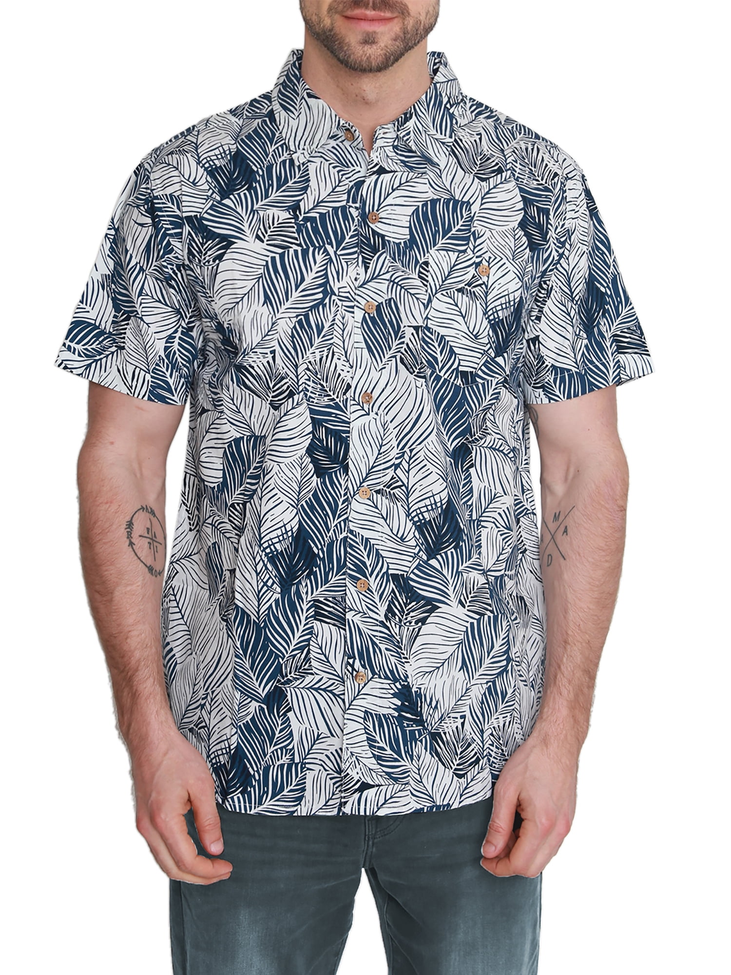 Pacific Marlin Men's Short Sleeve Hawaiian Woven Shirt
