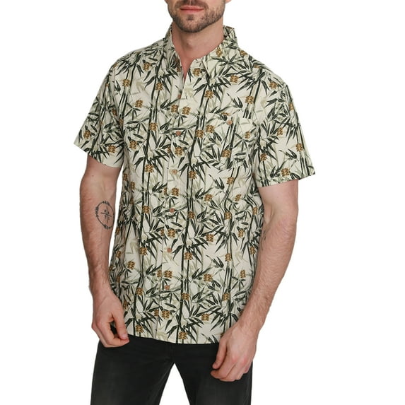 Pacific Marlin Hawaiian Woven Button-Up Cotton Shirt (Men's)