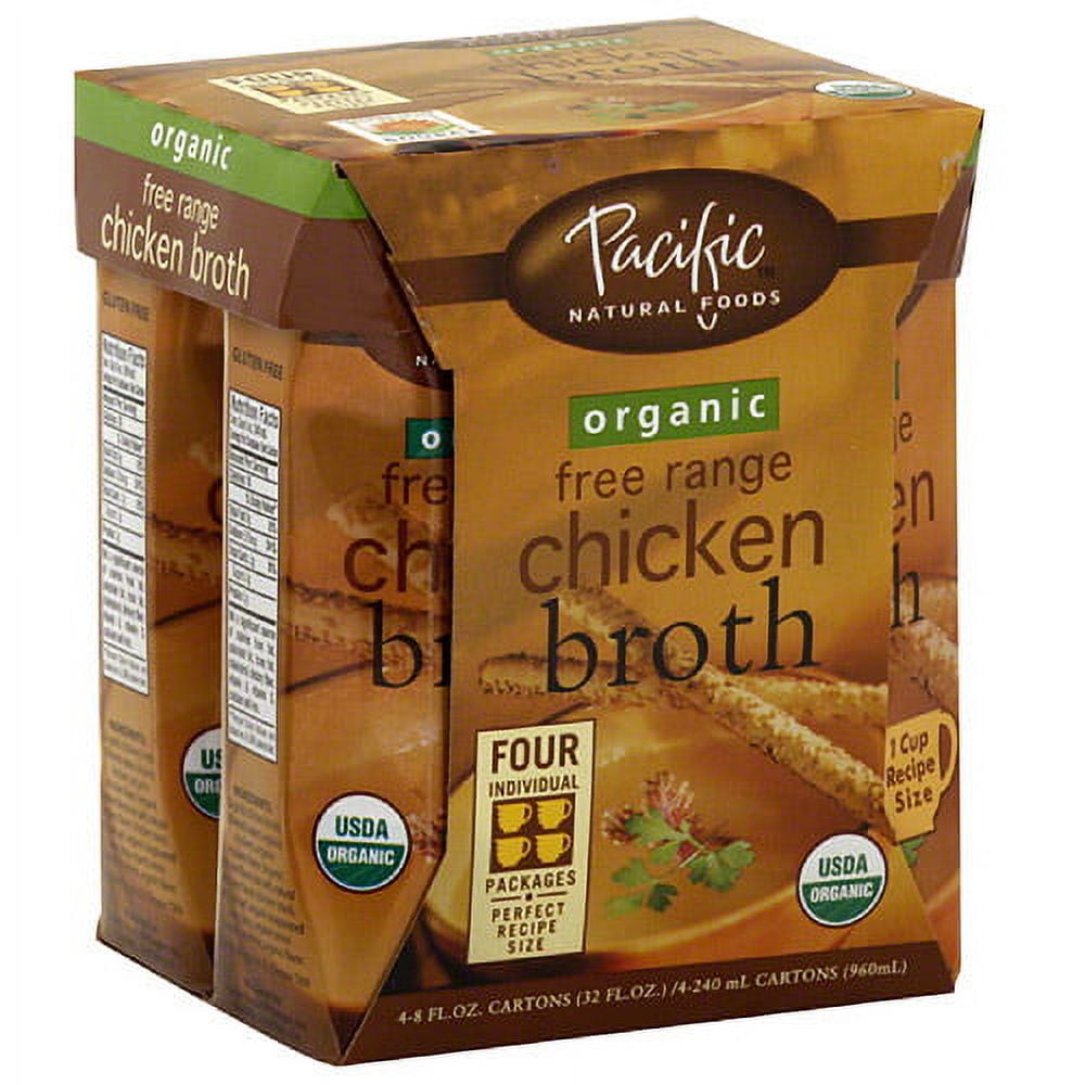 Pacific Natural Foods Organic Free Range Chicken Broth, 32 fl oz, (Pack ...