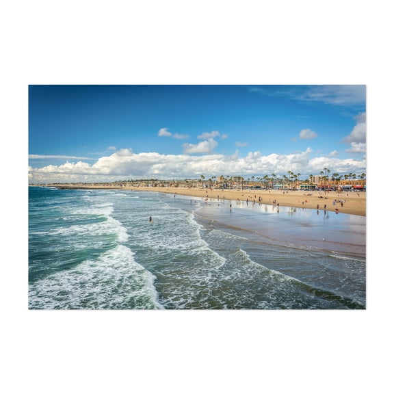 The Pacific, Newport Beach 02 - Newport Beach California Photography Beach Coastal Ocean Waves Palm Tree Seaside Scenic Unframed Wall Art Print 5 x 7 inches