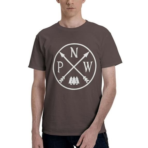Pacific North West Mountain Men'S Basic Short Sleeve T-Shirt Coffee Medium