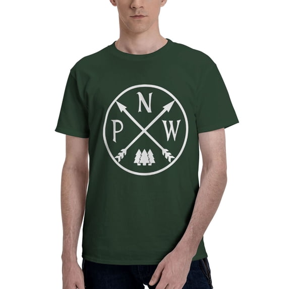 Pacific North West Mountain Men'S Basic Short Sleeve T-Shirt Dark Green Small