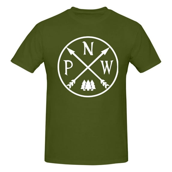 Pacific North West Mountain Men'S Basic Short Sleeve T-Shirt Moss Green 5x-Large