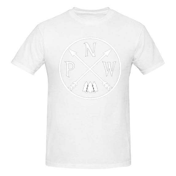 Pacific North West Mountain Men'S Basic Short Sleeve T-Shirt White Small