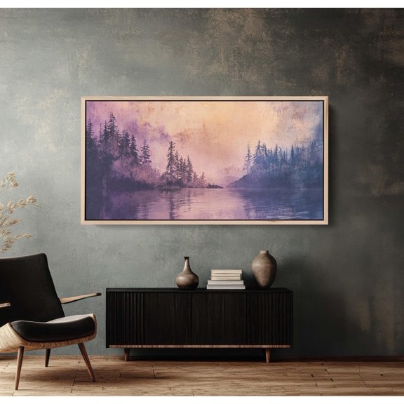 Pacific Northwest Fog And Mist Lake Mountain Forest Portrait Decor Unframed Paper Print