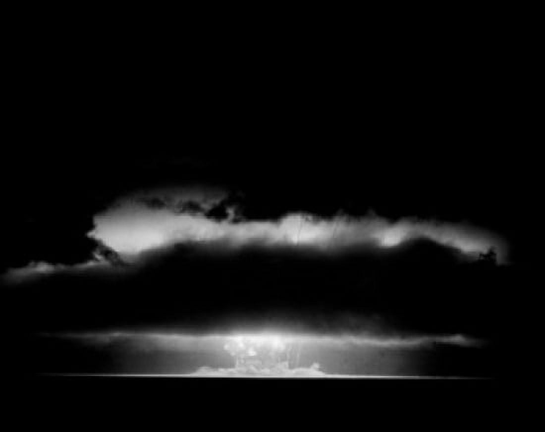 Pacific Ocean Eniwetok Atoll Fire ball of nuclear detonation rises through clouds during tests in 1951 Canvas Art - (24 x 36)