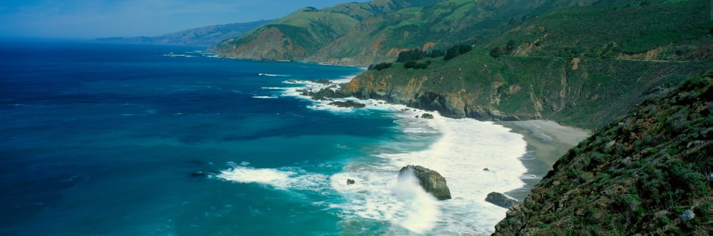 Pacific Ocean Northern California Canvas Art - Panoramic Images (36 x 12)