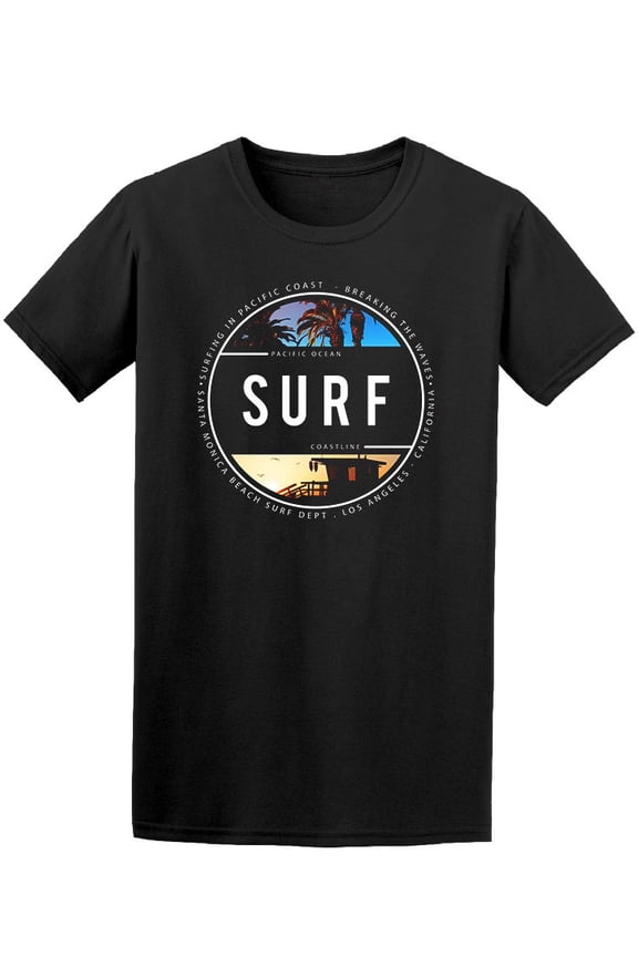 Pacific Ocean Surf Coastline T-Shirt Men -Image by Shutterstock, Male Medium