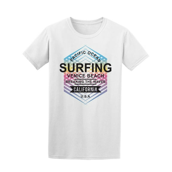 Pacific Ocean Surfing Break Wave T-Shirt Men -Image by Shutterstock, Male x-Large