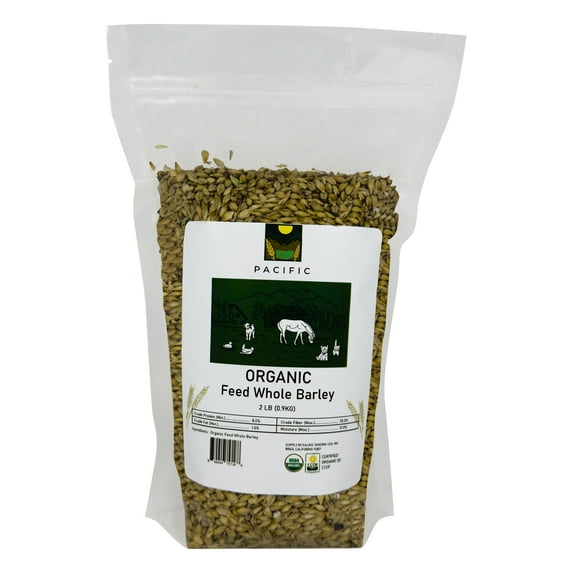 Pacific Organic Feed Whole Barley - Dehulled Whole Barley | USDA and CCOF Certified | Product of USA | 2 lb