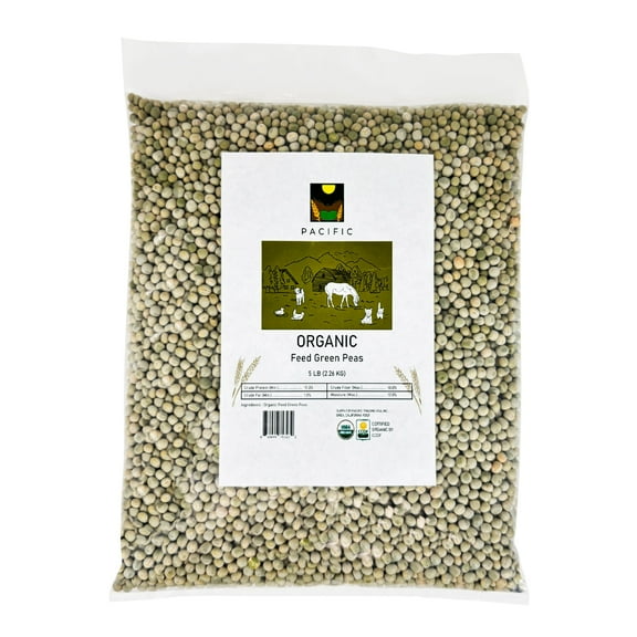 Pacific Organic Feed Whole Green Pea - Green Peas | Rich with Fiber & Minerals | USDA and CCOF Certified | Packed in USA | 5Lbs