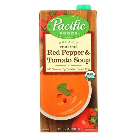 Pacific Organic Soup Roasted Red Pepper and Tomato 32 Ounce (Pack of 6)