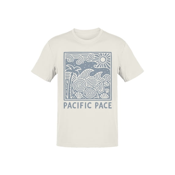 Pacific Pace Surf Design Men's T-shirt Off-White
