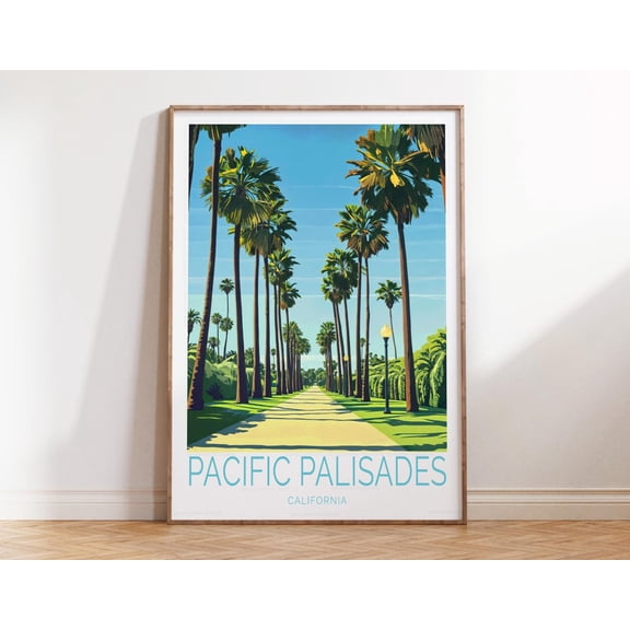 Pacific Palisades California Ocean View Wall Art, Unframed Canvas Size 16x24