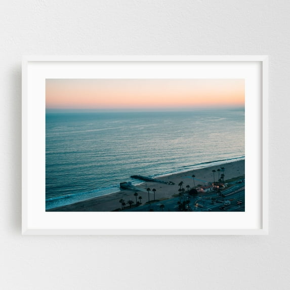 Pacific Palisades Sunset 04 - Los Angeles California Photography White Framed Wall Art Print 24 x 36 inches