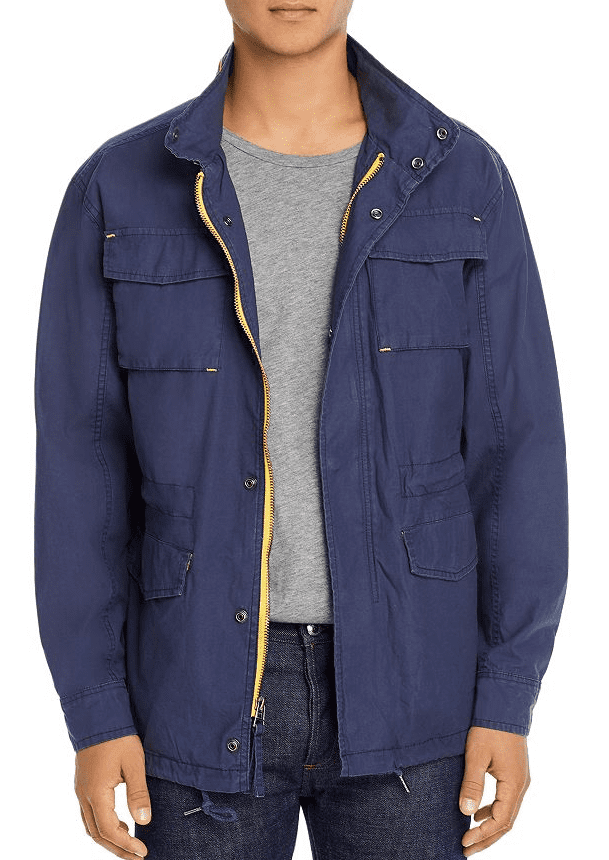 Pacific & Park Men's Jacket Blue Utility Dual-Pocket Pacific & Park Men's Jacket Blue Utility Dual-Pocket