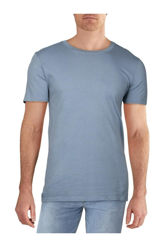 Mens Cotton Short Sleeves T-Shirt Blue S