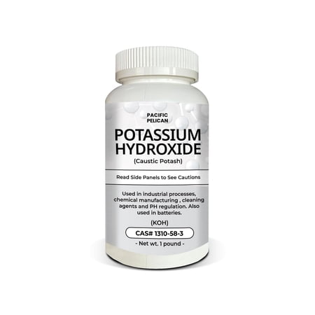 Pacific Pelican Potassium Hydroxide (KOH) - Multi-Use: Drain Cleaning, Laboratory Experiments, Chemical Manufacturing, Water Treatment