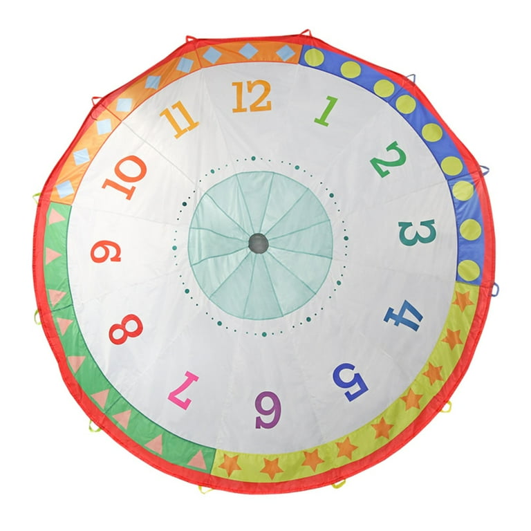 Pacific Play Tents Kids 12 ft Multicolor Clock Play Parachute Toy