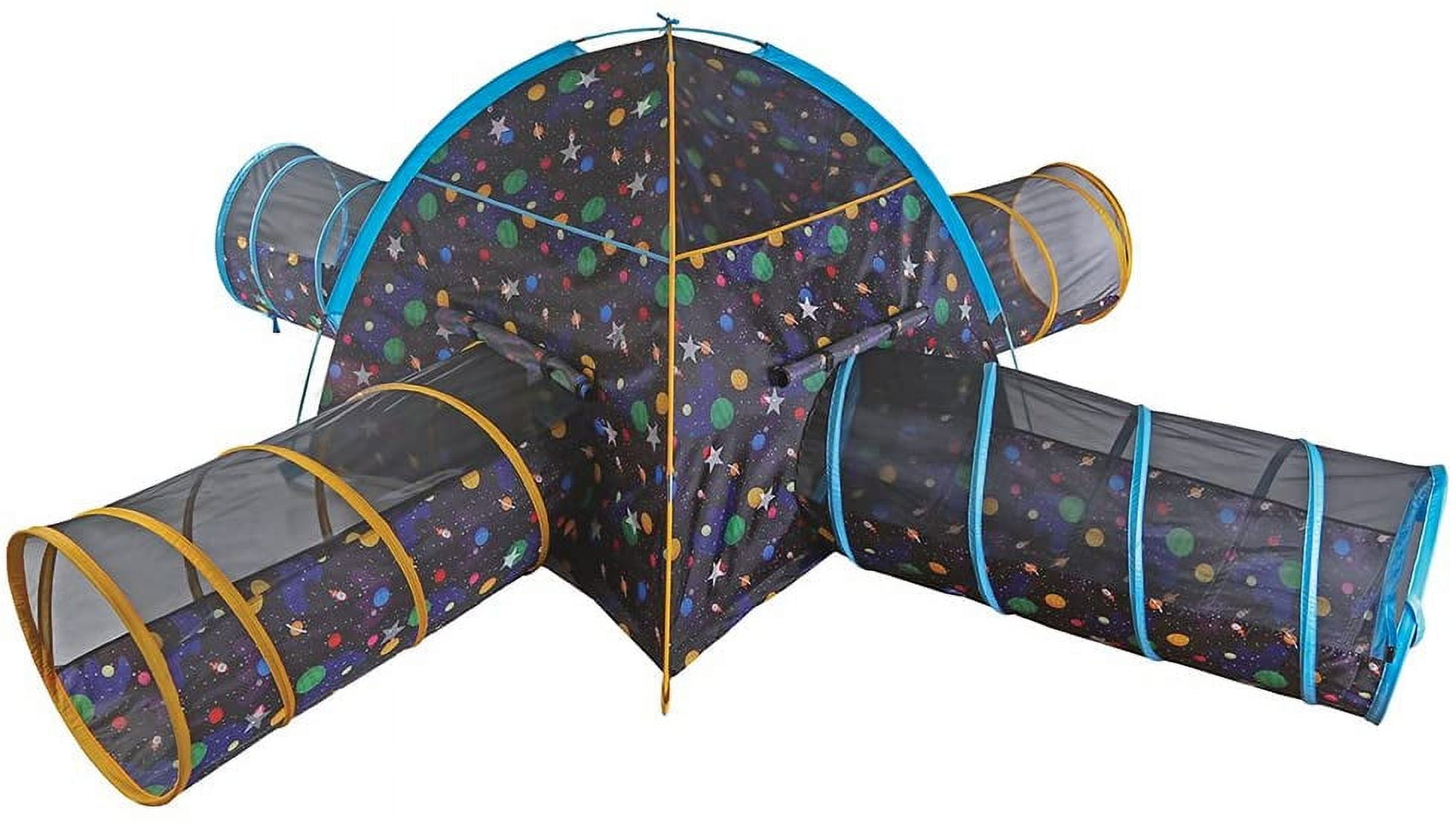 Pacific Play Tents Kids Galaxy Combo Dome Tent with 4 Tunnels Glow in