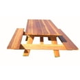 thumbnail image 1 of Pacific Redwood Stained 5 ft. Douglas Fir Wood Picnic Table with Attached Benches, 1 of 2