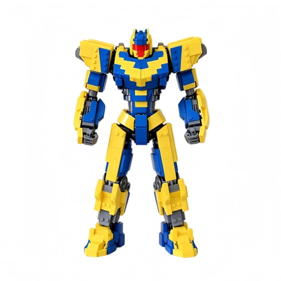 Pacific/Rim Atlas Destroyer Mecha Building Block Set Robot Model Bricks Kit with Yellow Blue Armor for Display and Collection