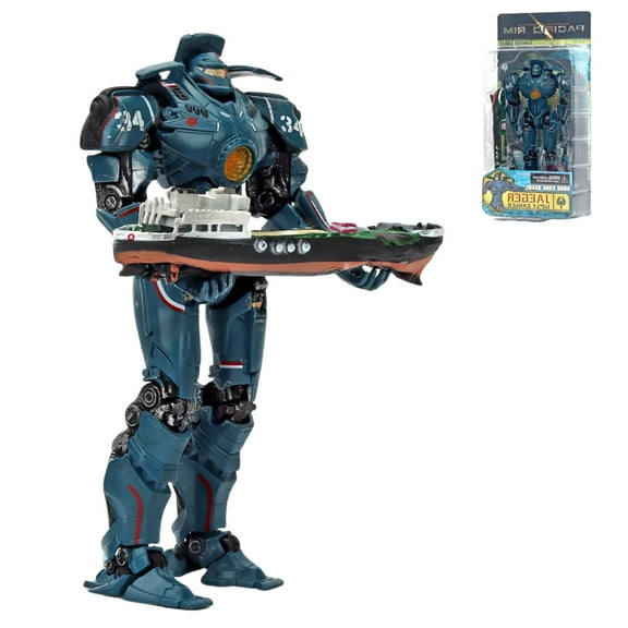 Pacific Rim Gipsy Danger 7-Inch Action Figure Battle-Damaged Movie Collectible, Movable Joints, with Display Stand
