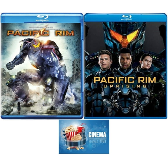 Pacific Rim & Pacific Rim Uprising 2 Blu Ray Set Feature Film Bundle Idris Elba Includes Glossy Print Cinema Movie Time Art Card