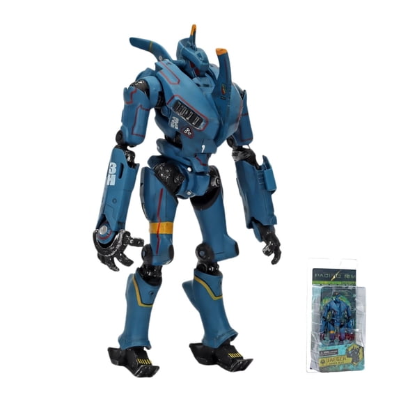 Pacific Rim Romeo Blue 7-Inch Articulated Action Figure – Battle-Damaged Movie Replica Collectible with Interchangeable Hands & Display Base