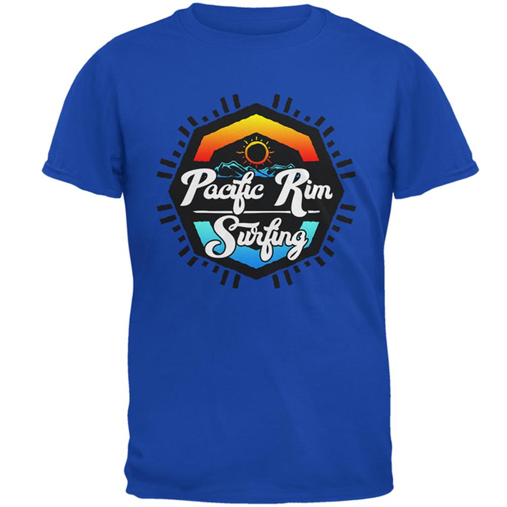 Pacific Rim Surfing Mens Soft T Shirt Royal SM