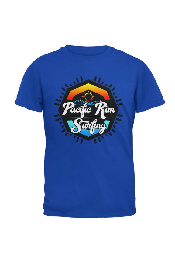 Pacific Rim Surfing Mens Soft T Shirt Royal X-LG