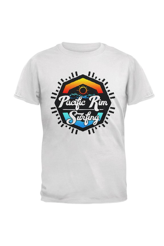 Pacific Rim Surfing Mens Soft T Shirt White LG