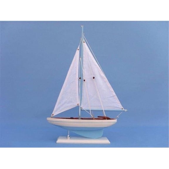 Pacific Sailor Light Blue 17 in. Tall Sail Boat Decorative Accent