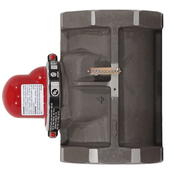 Pacific Seismic Products VT-316 Series 4" 60PSI Vertical Top Inlet Threaded Commercial High Pressure Earthquake Gas Shut-Off Valve