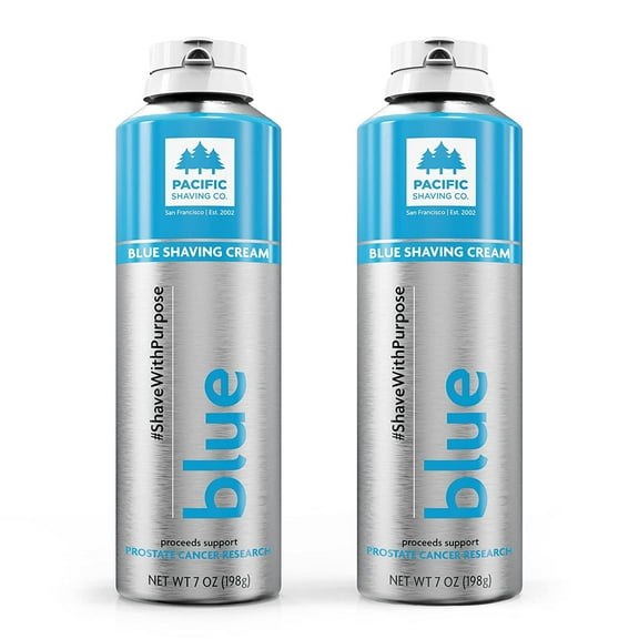 Pacific Shaving Company Blue, Colorful, Foamng Shave Cream for Men & Women, 2-Pack, 7 oz.