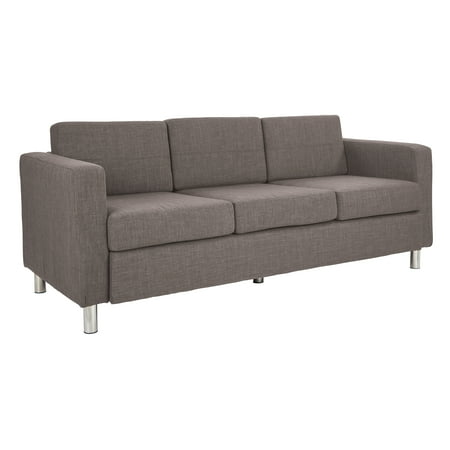 Pacific Sofa in Cement Gray Fabric with Chrome Legs