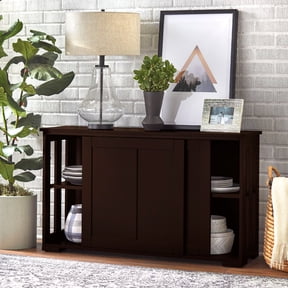 Sliding Wood Doors Stackable Storage Cabinet, Multiple Colors