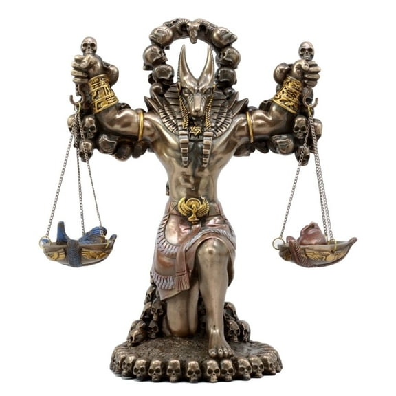 Pacific Trading Ancient Egyptian God of Underworld Anubis Guardian of Scales Figurine 8.5 Inches (Bronze)