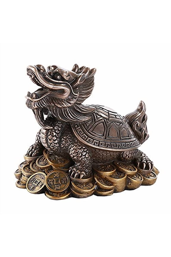 Pacific Giftware Feng Shui Money Dragon Tortoise On Coins Prosperity Home Decoration Gift