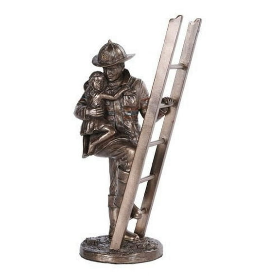 Pacific Trading Fireman Rescue Collectible Statue Made of Polyresin