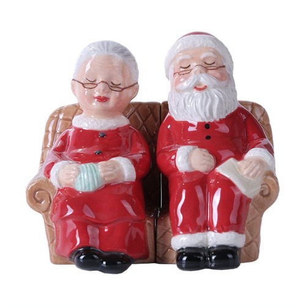 Pacific Trading Mr and Mrs Claus on Couch Ceramic Salt and Pepper