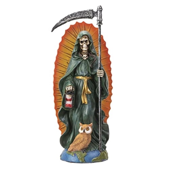 Pacific Trading Santa Muerte Green Gown Figurine Death 7 Inch