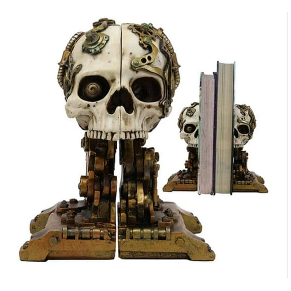 Pacific Trading Steampunk Skull Bookends Collectible Figurine