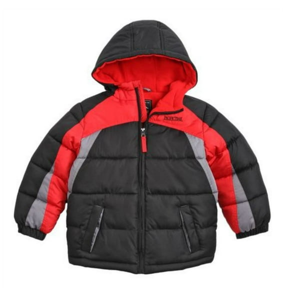 Pacific Trail Boys Black & Red Puffer Jacket Winter Ski Coat Medium (8)