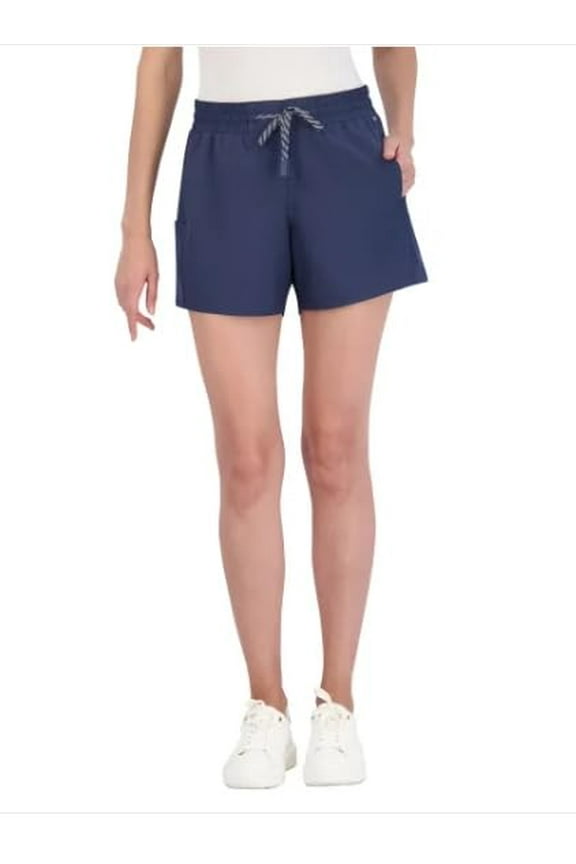 Elastic Waist Band Side Pockets Ladies' Casual Shorts XXL Blue