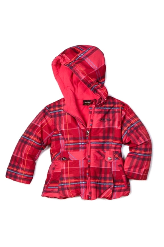Toddler Girl's Taslon Hooded Jacket Pink/Plaid Size 2T