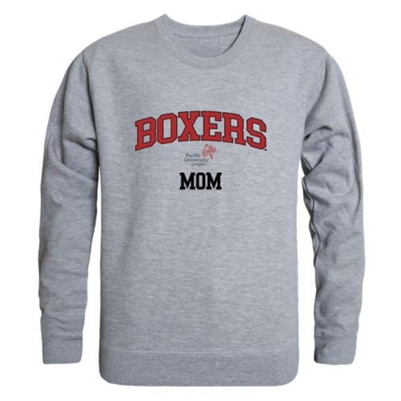 Pacific University Boxers Mom Crewneck Sweatshirt, Heather Grey - 2XL