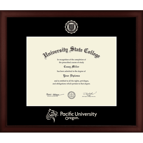 Pacific University Diploma Frame, Document Size 11" x 8.5"