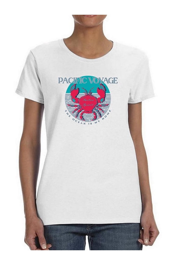 Pacific Voyage Crab Sign Shaped T-Shirt Women -Image by Shutterstock, Female Small